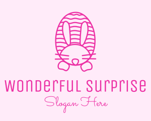 Pink  Easter Bunny logo design