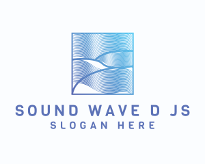 Abstract Wave Line Frame logo design