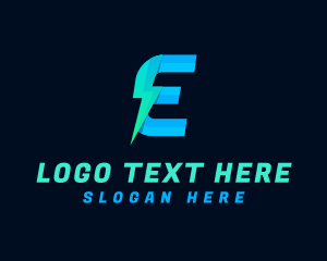 Electric Lightning Letter E logo
