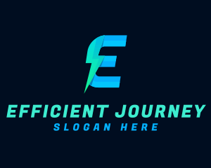 Electric Lightning Letter E logo design