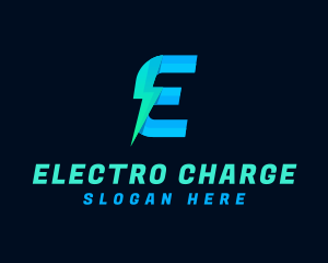 Electric Lightning Letter E logo design