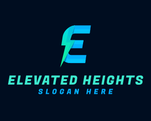 Electric Lightning Letter E logo design