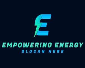 Electric Lightning Letter E logo design