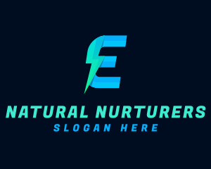 Electric Lightning Letter E logo