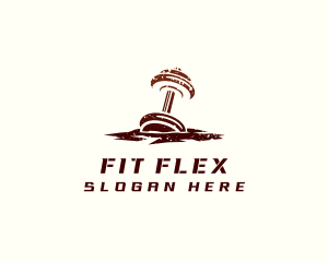 Heavy Dumbbell Fitness logo design