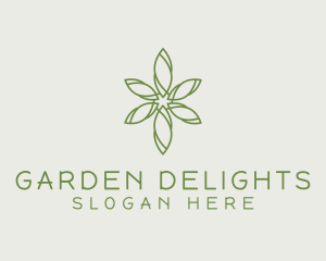 Green Garden Flower  logo design