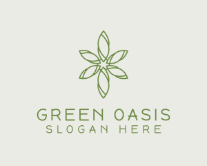 Green Garden Flower  logo design