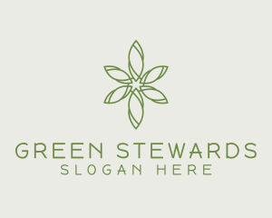 Green Garden Flower  logo design