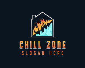 Fire Cooling Hvac logo design