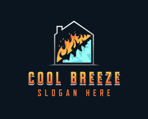 Fire Cooling Hvac logo design