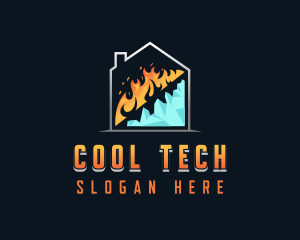 Fire Cooling Hvac logo design