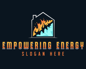 Fire Cooling Hvac logo design