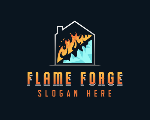 Fire Cooling Hvac logo design