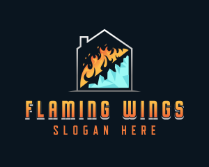 Fire Cooling Hvac logo design