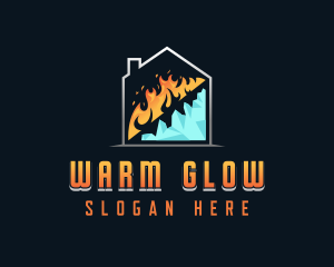 Fire Cooling Hvac logo design