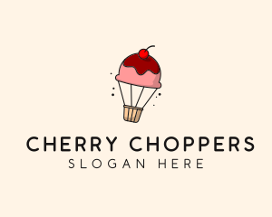 Cupcake Hot Air Balloon  logo design