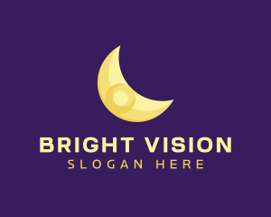 Bright Crescent Moon logo design