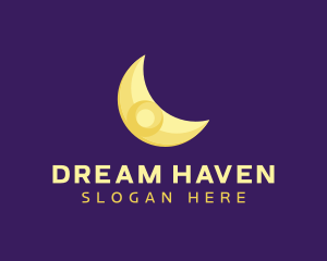 Bright Crescent Moon logo design