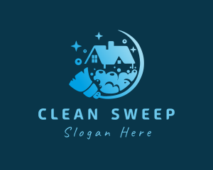 Sanitary Broom Housekeeping logo design