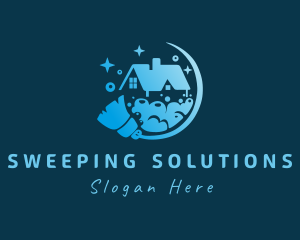 Sanitary Broom Housekeeping logo design