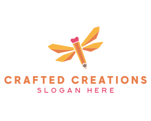 Dragonfly Pencil Learning logo design