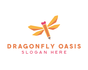 Dragonfly Pencil Learning logo design