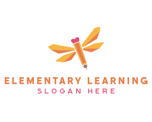 Dragonfly Pencil Learning logo design