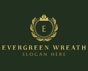 Royal Shield Wreath Boutique logo design