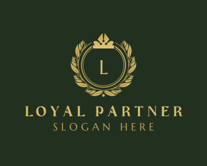 Royal Shield Wreath Boutique logo design