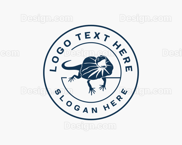 Wild Frilled Lizard Animal Logo