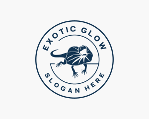 Wild Frilled Lizard Animal logo