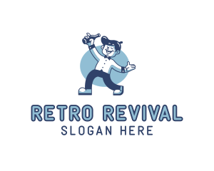 Retro Bartender Pub logo design