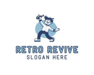 Retro Bartender Pub logo design