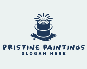 Blue Paint Droplet Painting logo design