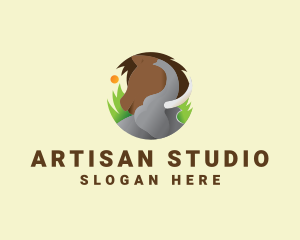 Elephant & Horse Wildlife logo design