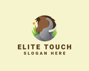 Elephant & Horse Wildlife logo design