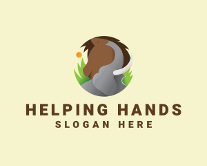 Elephant & Horse Wildlife logo design