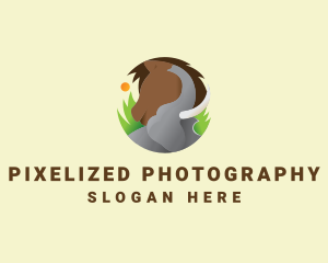 Elephant & Horse Wildlife logo design