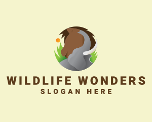 Elephant & Horse Wildlife logo design