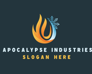 Industrial Snowflake Fire logo design