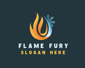 Industrial Snowflake Fire logo design