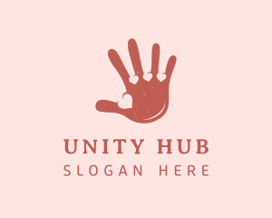 Hand Hearts Unity logo design