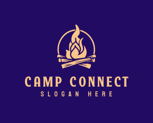 Camp Bonfire Flame logo design