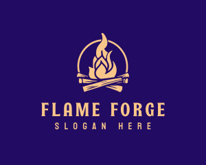 Camp Bonfire Flame logo design