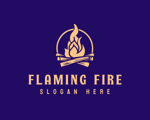 Camp Bonfire Flame logo design