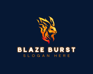 Blazing Fire Rabbit logo design