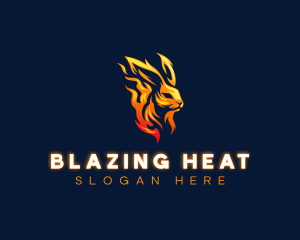 Blazing Fire Rabbit logo design