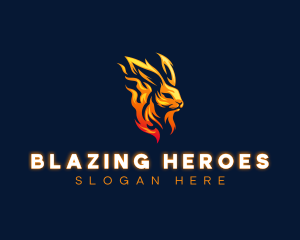 Blazing Fire Rabbit logo design