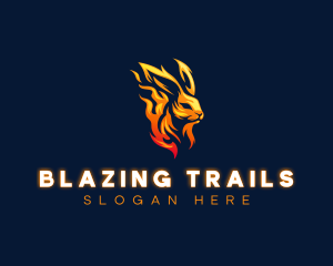 Blazing Fire Rabbit logo design