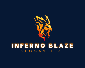 Blazing Fire Rabbit logo design